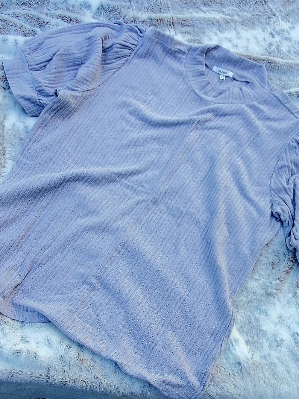 NWOT Maurices Gray Ribbed Short Sleeve Top
